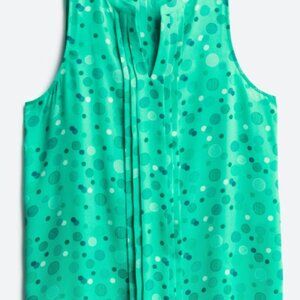 41 Hawthorn Breyson Pleat Detail Split Neck Blouse - Green - Size Med